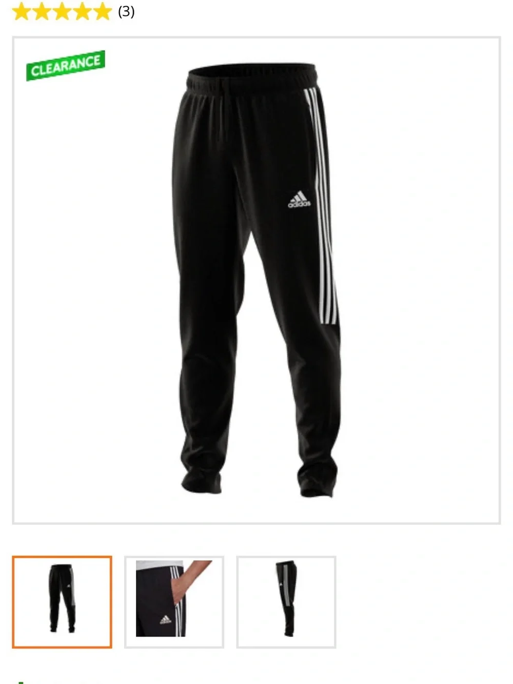 adidas Black Jogger Pants with White Side Stripes and Logo